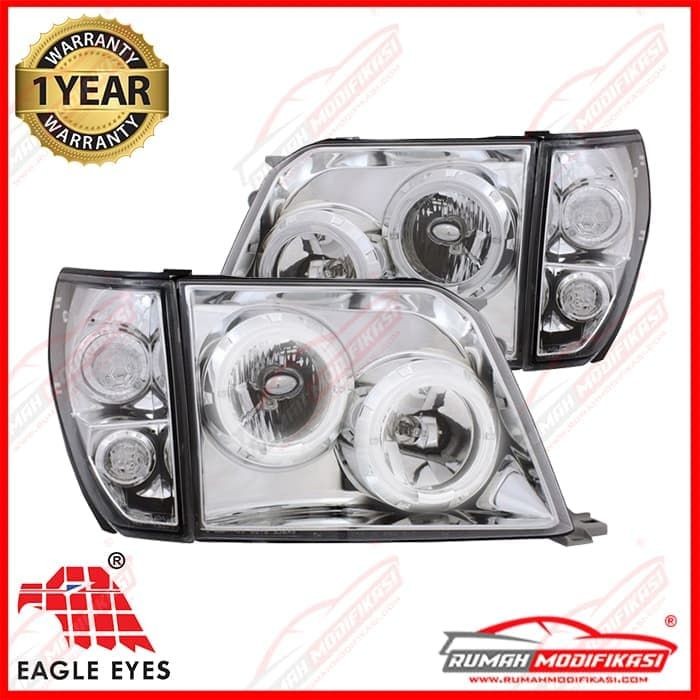 HEAD LAMP - TOYOTA PRADO FJ90 1997-2002 - ANGELEYES - CHROME - CORNER