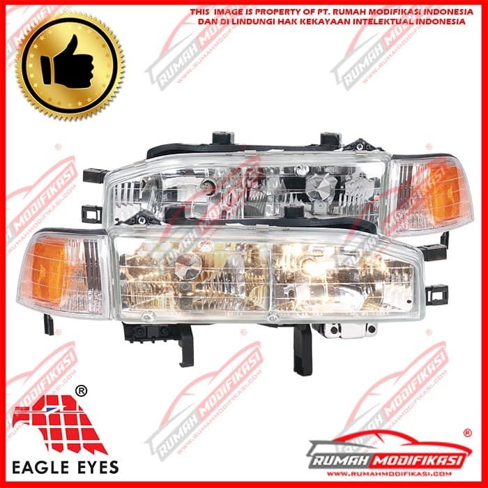 HEADLAMP - HONDA ACCORD MAESTRO 1992-1993 - CHROME - ONE PIECE - OE