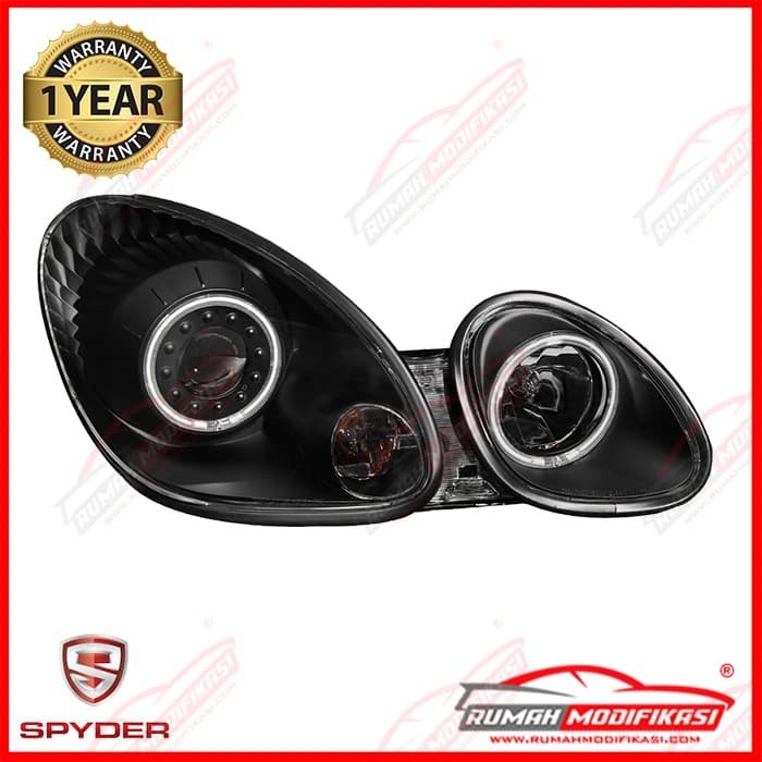 HEAD LAMP - TOYOTA ARISTO 1998-2005 - EAGLEEYES - ANGEL EYES - BLACK