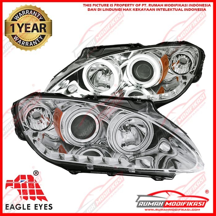 HEAD LAMP - HONDA S2000 2004-2009 - EAGLEEYES - ANGEL EYES - LED