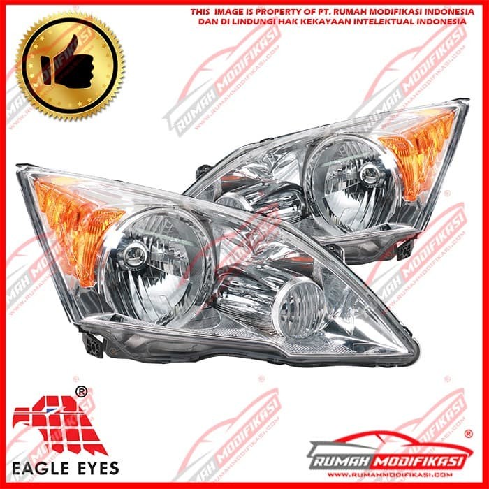HEADLAMP - HONDA CRV 2007-2012 - CHROME - ONE PIECE - OE - US STYLE