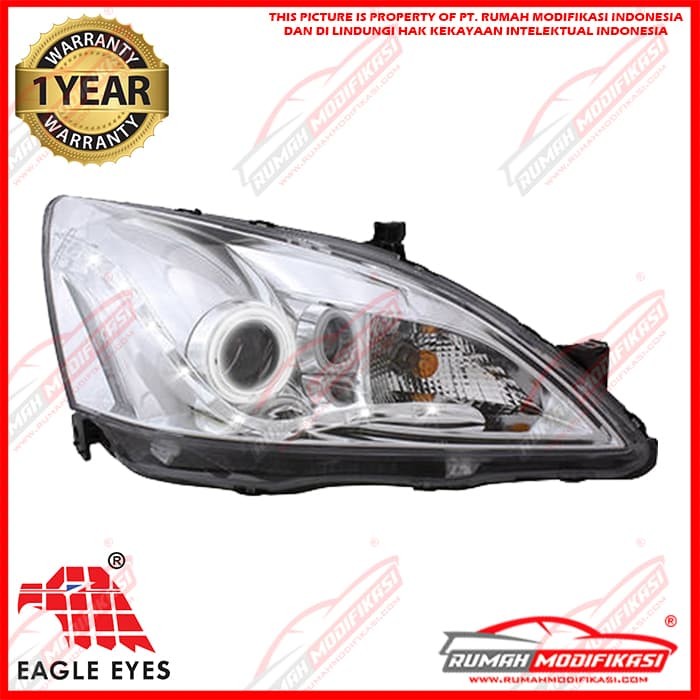 HEAD LAMP - HONDA ACCORD 2003-2007 - CHROME - STARLINE - ANGEL EYES