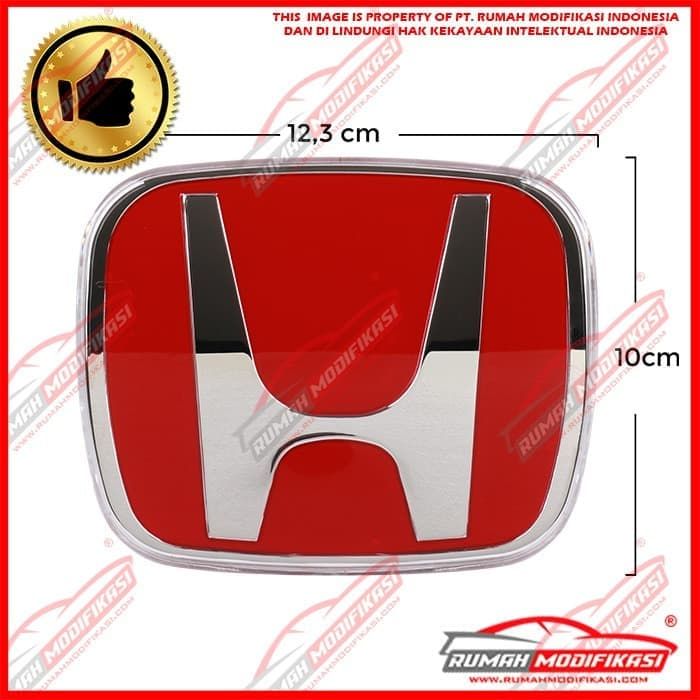 EMBLEM - LOGO - RED HONDA 12,3 X 10CM - 75700-S5T-E01