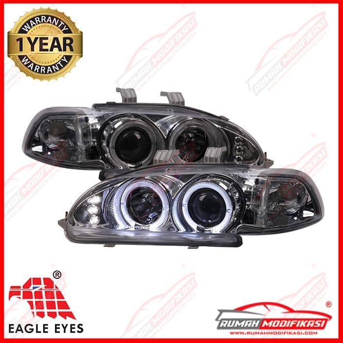 HEAD LAMP HONDA CIVIC GENIO 1992 - 1995 - EAGLEEYES VERSI 2 CHROME