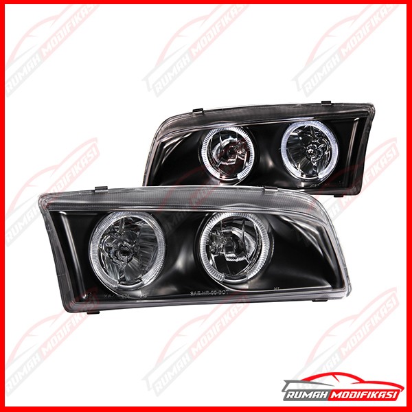 HEAD LAMP - MITSUBISHI LANCER 1997-2001 - ANGELEYE - PROJECTOR - BLACK