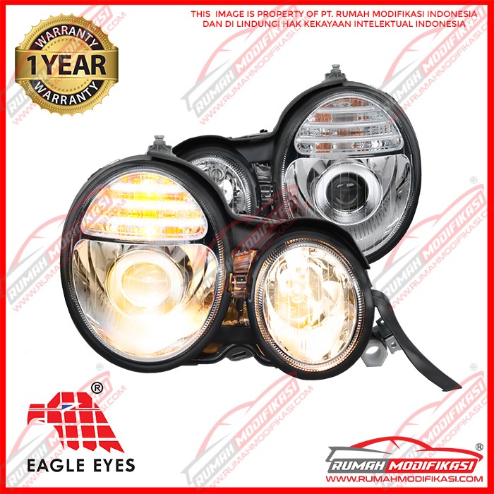 HEADLAMP - BENZ W210 1996 - 1999 - EAGLEEYES - PROJECTOR - LIGHT BAR