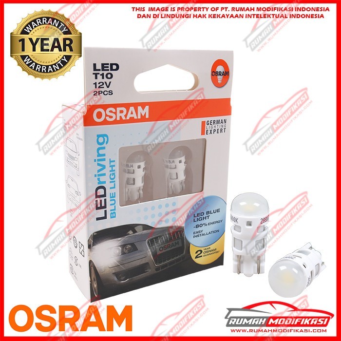 OSRAM - T10 - W5W - LAMPU SENJA - LED - BLUE