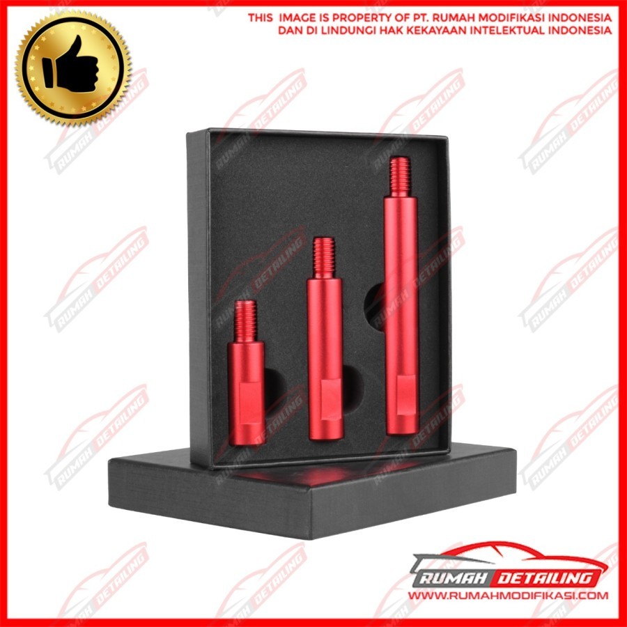 AUTO DETAILING - EXTENSION SHAFT - RED COLOR - SET