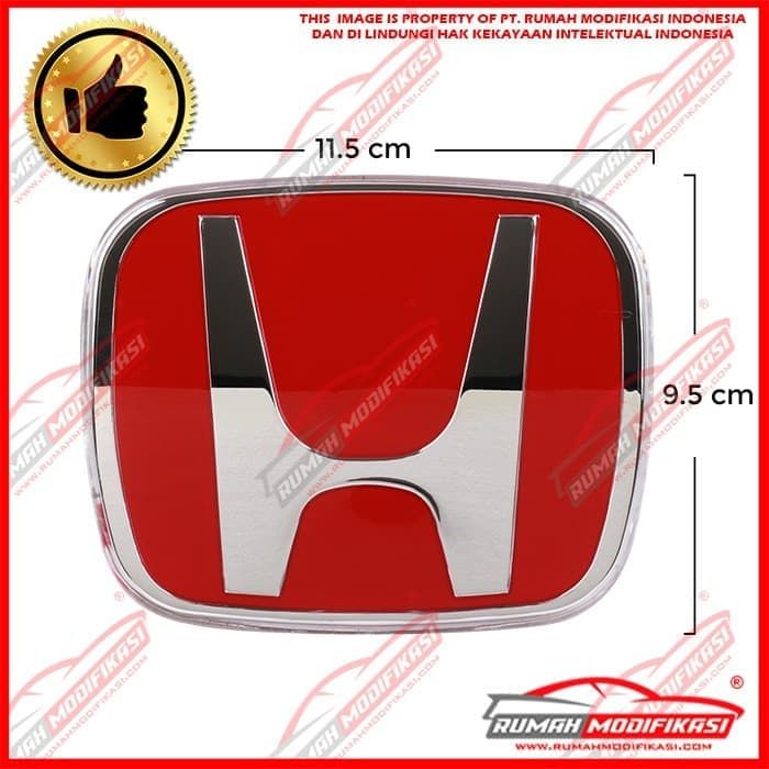 EMBLEM - LOGO - RED HONDA 11,5CM X 9,5CM - 75701-SNW-003