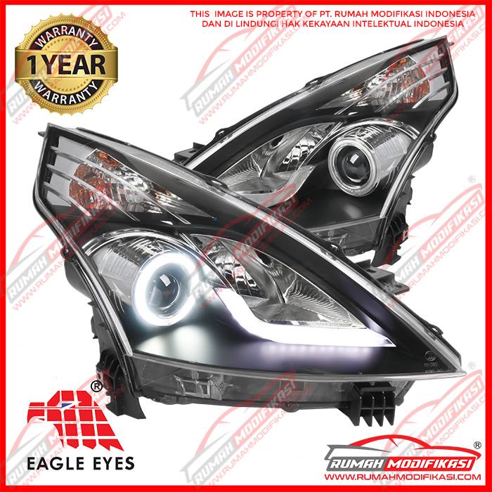 HEAD LAMP NISSAN TEANA 2009-2013 – EAGLEEYES – LIGHT BAR – ANGELEYES- PROJECTOR – BLACK