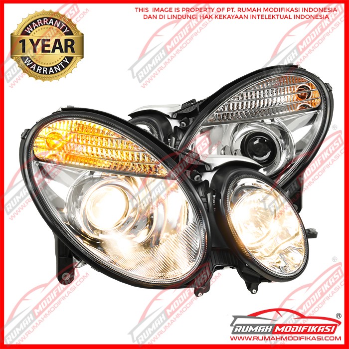 HEADLAMP - BENZ W211- E-CLASS 2006-2008 - CRHOME - PROJECTOR