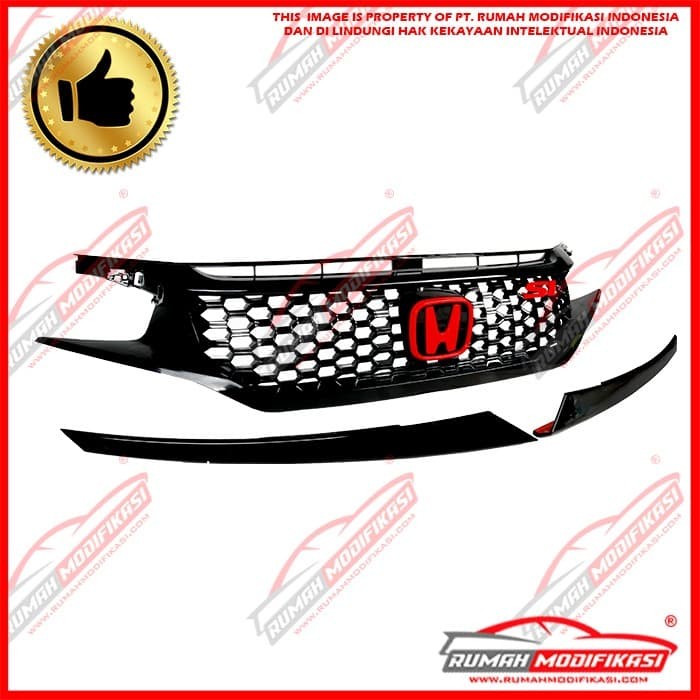 GRILL - HONDA CIVIC 1.5 TURBO 2016-ON - DIAMOND - ABS INJECTION
