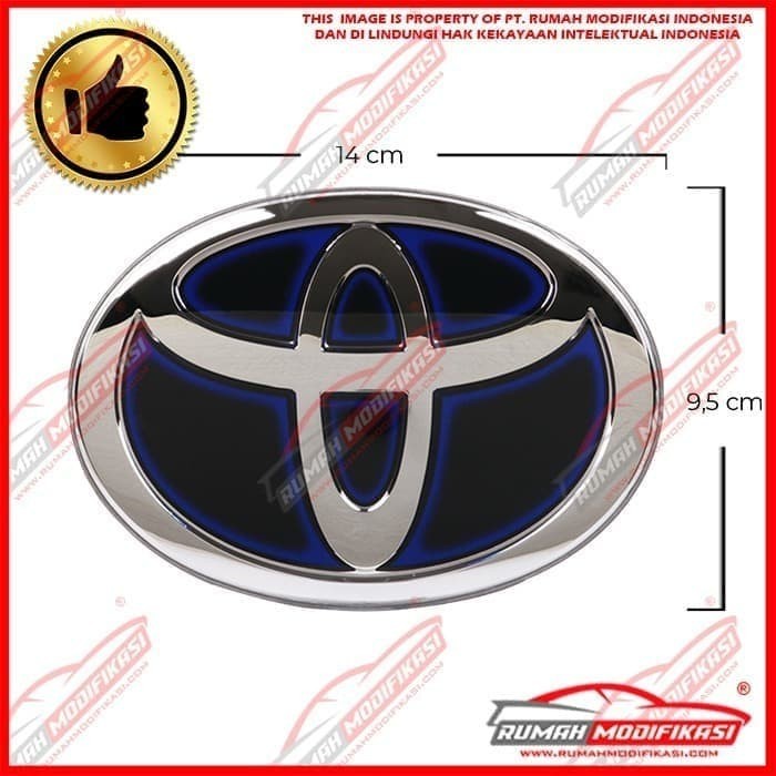 EMBLEM - LOGO - TOYOTA YARIS 2016-ON - HYBRID BLUE - DEPAN