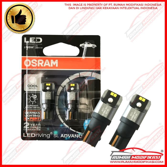 OSRAM - T10 - W5W - LAMPU SENJA - COOL WHITE - LED
