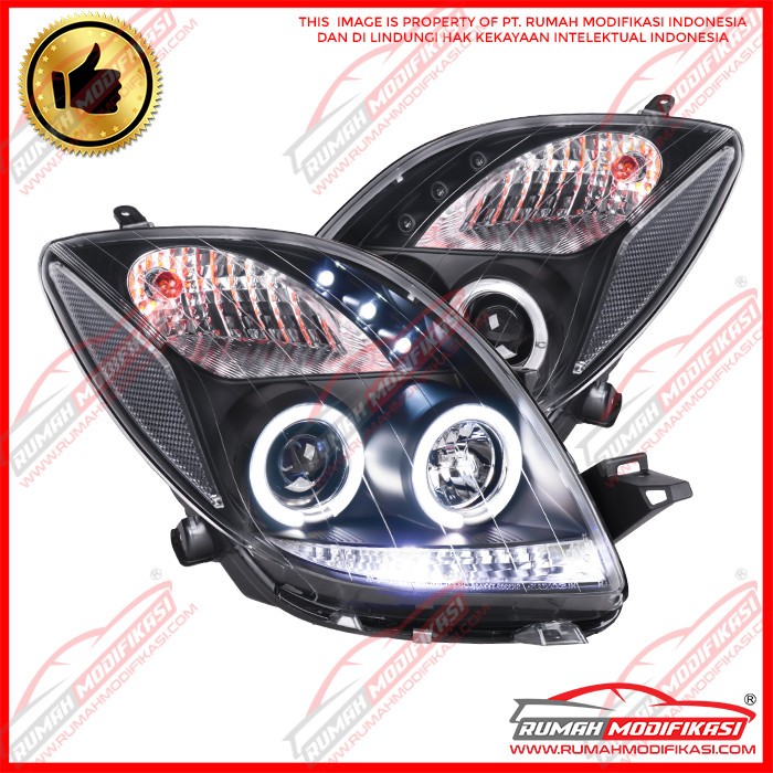 HEAD LAMP - TOYOTA YARIS 2005-2008 - SONAR - ANGEL EYES - LED
