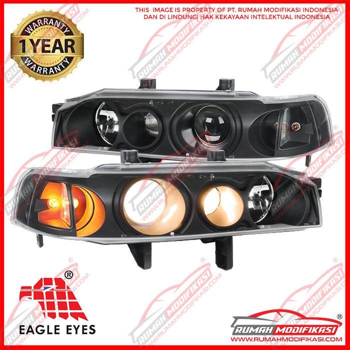 HEAD LAMP - HONDA ACCORD MAESTRO 1990-1993 - PROJECTOR - BLACK