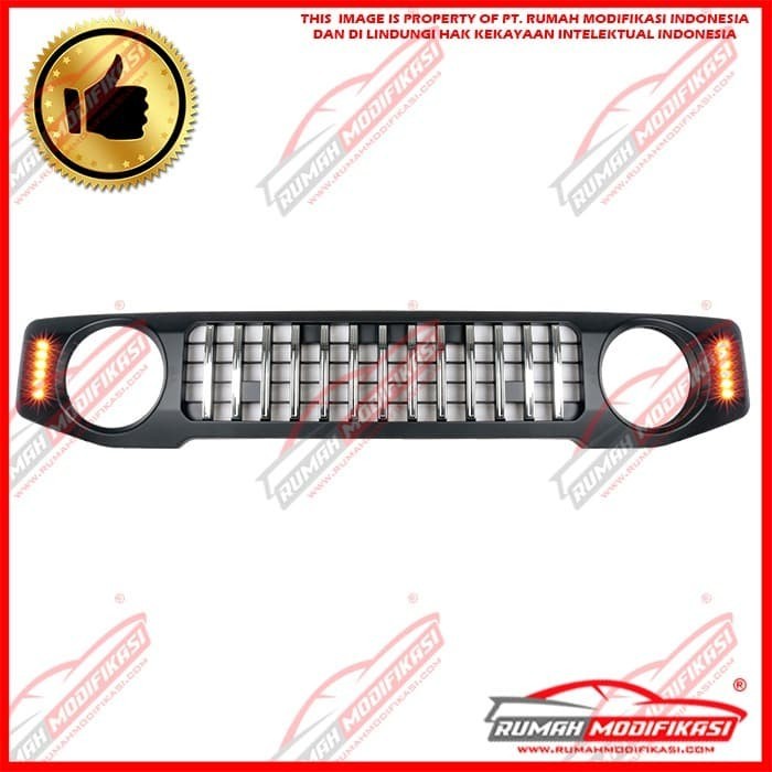 GRILL - SUZUKI JIMNY JB64 -JB74 2019-ON - BLACK CHROME - DRL - LED