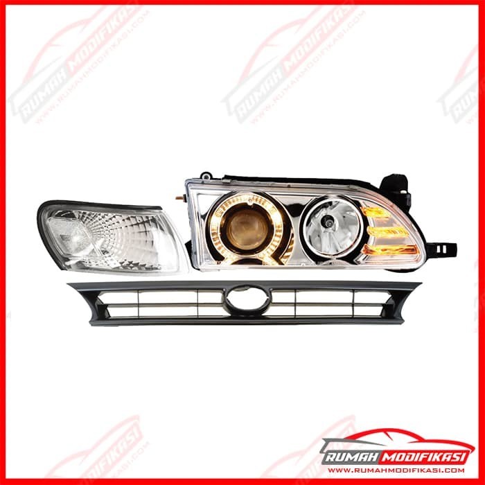 HEAD LAMP - TOYOTA GREAT COROLLA 1992-1996 - ANGEL EYES - CHROME