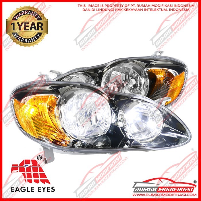 HEAD LAMP - TOYOTA COROLLA ALTIS 2001-2007 - EAGLEEYES - OEM - BLACK