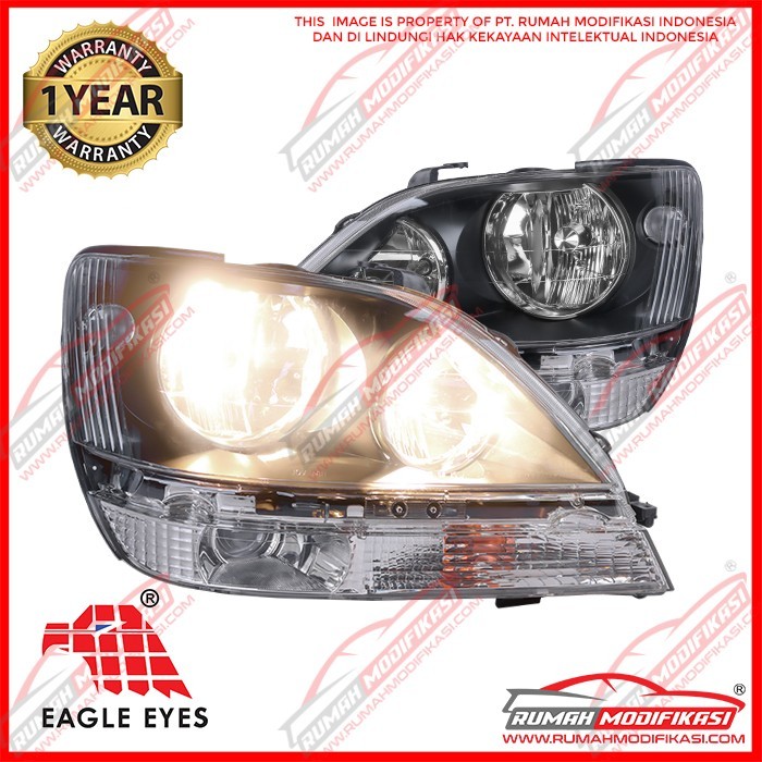 HEAD LAMP - LEXUS RX300 1999-2003 - EAGLE EYES - OEM - BLACK