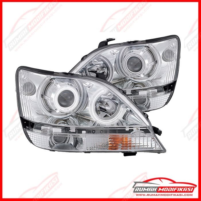 HEAD LAMP - LEXUS RX300 1999-2003 - EAGLEEYES - ANGEL EYES - CHROME
