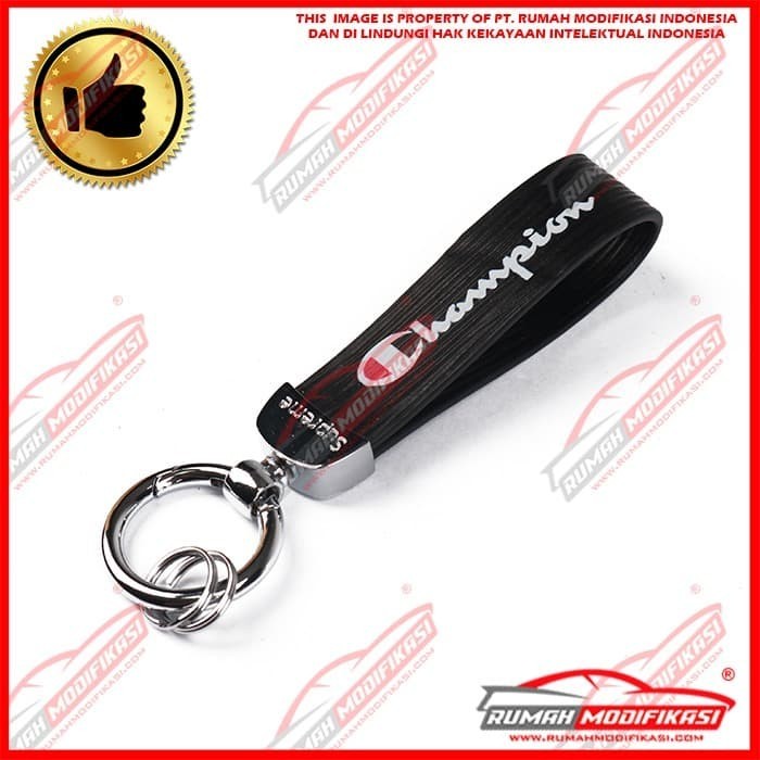 GANTUNGAN KUNCI - KEY CHAIN - BLACK RUBBER - CHAMPION