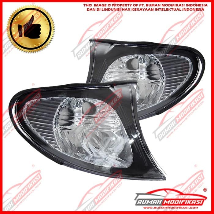 CORNER LAMP - BMW E46 2002-2005 - BLACK CRYSTAL - CLEAR - DEPO