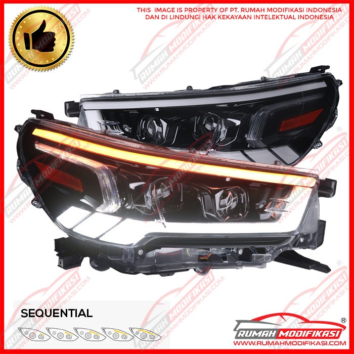 HEADLAMP TOYOTA HILUX 2021-2022 LED CEREMONIAL - SEQUENTIAL