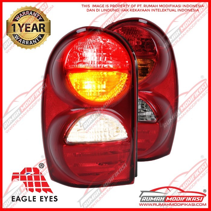 STOP LAMP - JEEP LIBERTY - 2002-2004 - RED CLEAR - AMBER