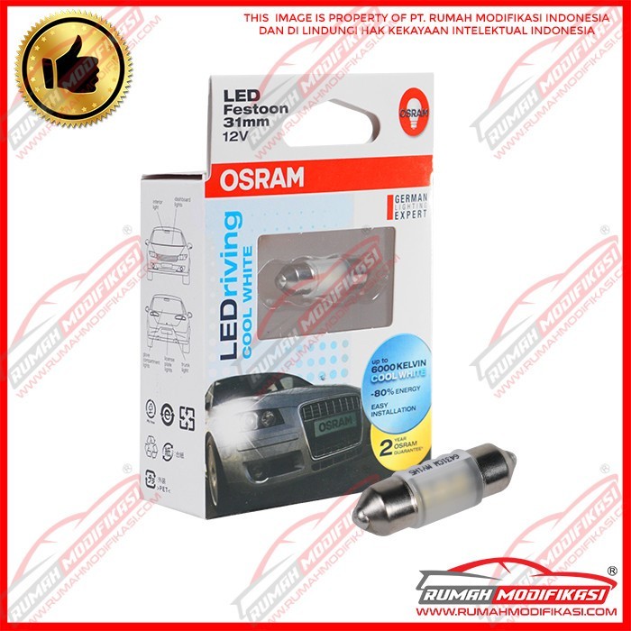 OSRAM - CABIN LAMP - LAMPU KABIN - FEST 31 MM - COOL WHITE - LED