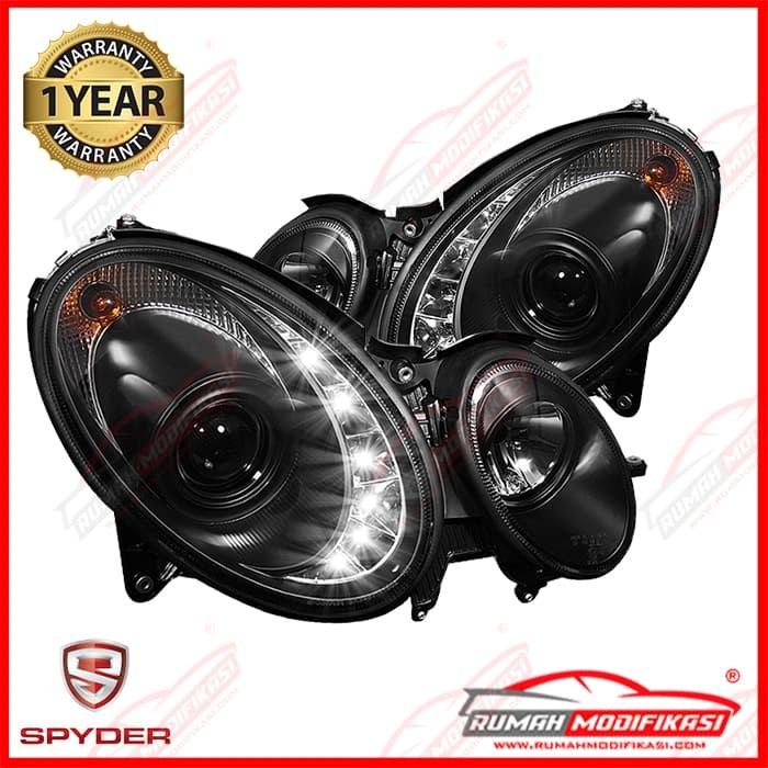 HEADLAMP - BENZ W211- E-CLASS 2003-2006 - LED - SONAR - BLACK
