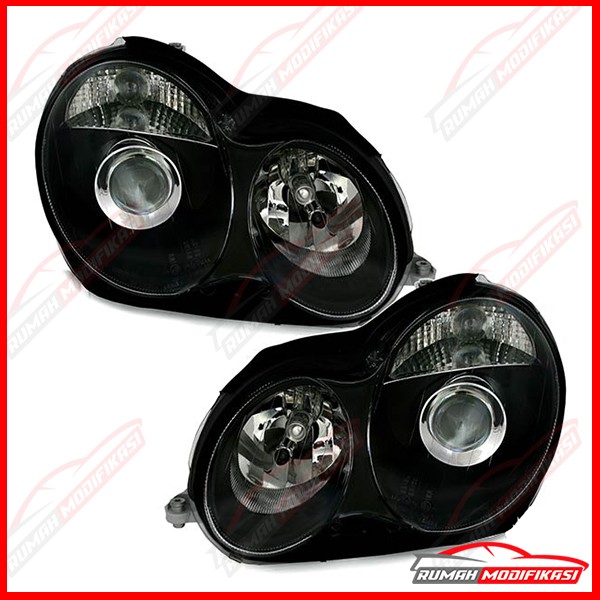 HEAD LAMP - W203 C-CLASS 2000-2007 - EAGLEEYES - PROJECTOR - BLACK