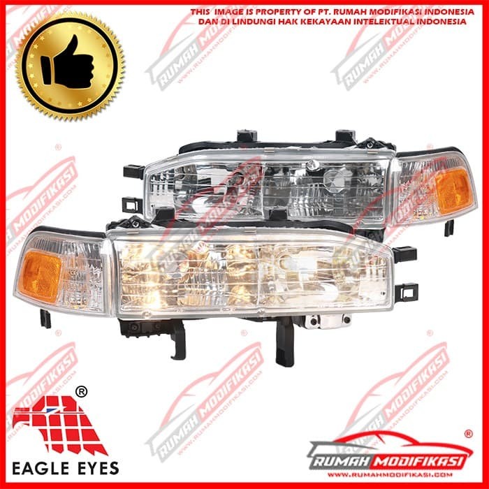 HEADLAMP - HONDA ACCORD MAESTRO 1990-1991 - CHROME - ONE PIECE - OE