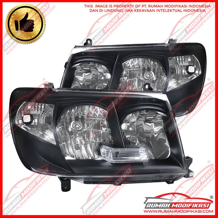 HEAD LAMP - TOYOTA LAND CRUISER FJ100 2005-2007 - BLACK CHROME